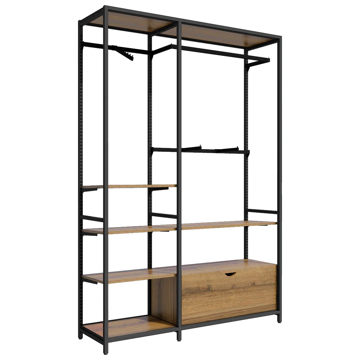 Cadre central Square H 200 cm x P 46,4 cm noir sablé - Ligne Square 25 noir-3