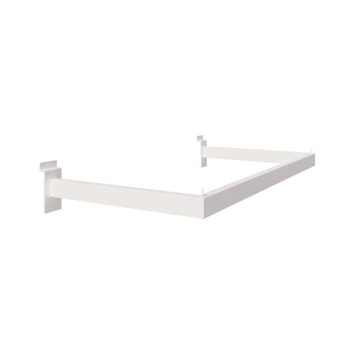 Barre penderie pour panneau rainuré déportée P 30 x L 55 cm - Guidon penderie - Blanc - Penderies pour panneaux rainurés