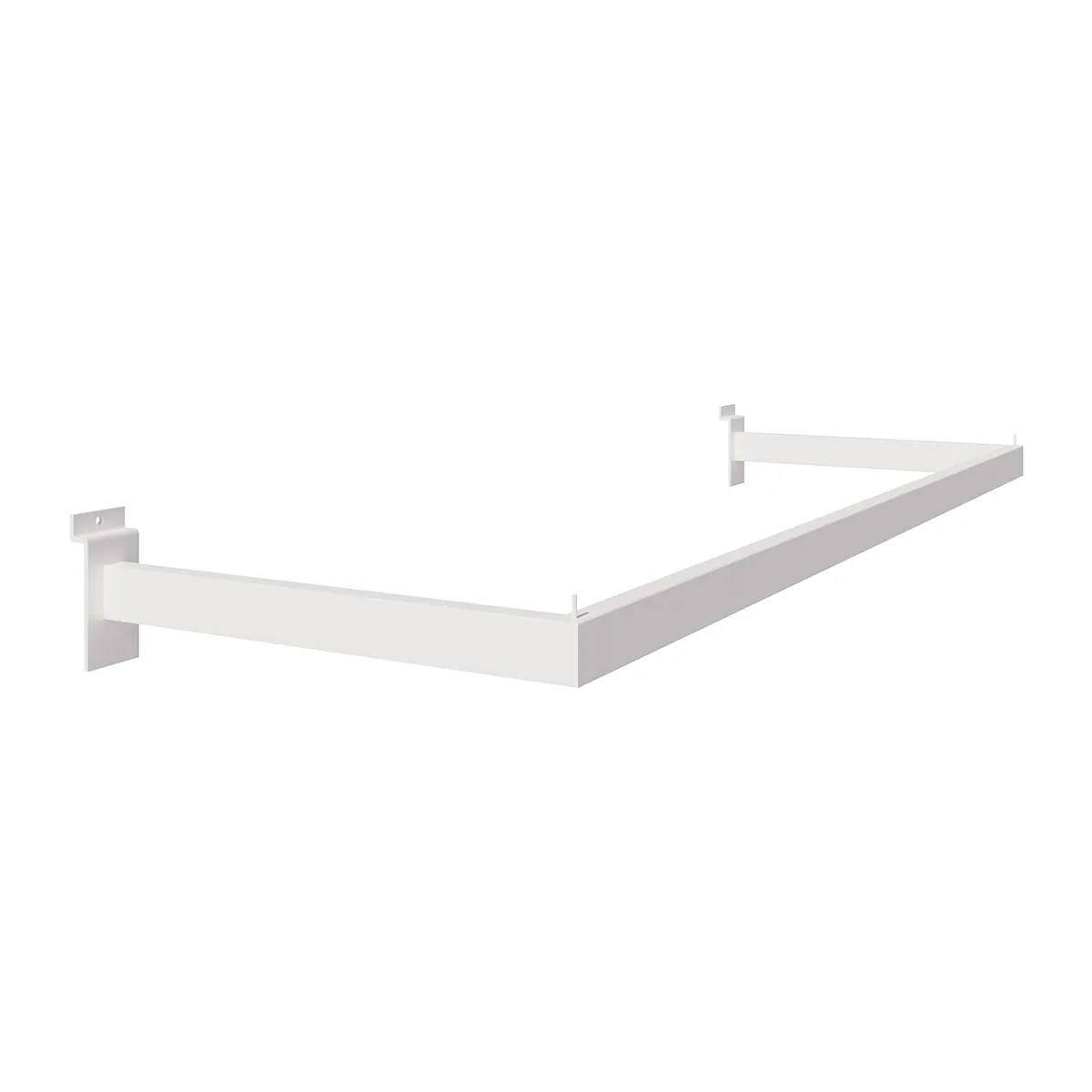Barre penderie pour panneau rainuré déportée P 30 x L 90 cm - Guidon penderie - Blanc - Penderies pour panneaux rainurés