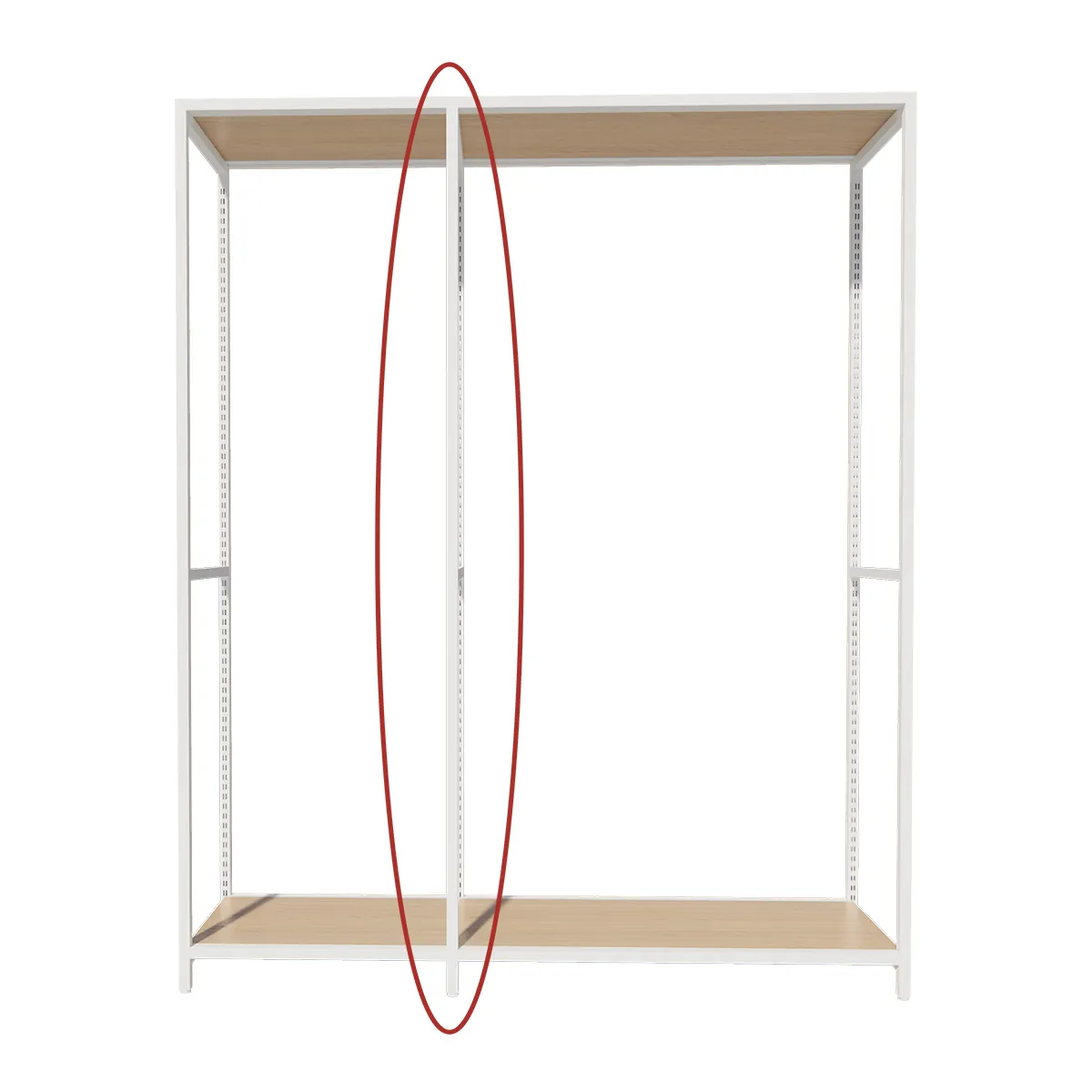 Cadre central Square H 200 cm x P 46,4 cm blanc sablé - Ligne Square 25 blanc-2