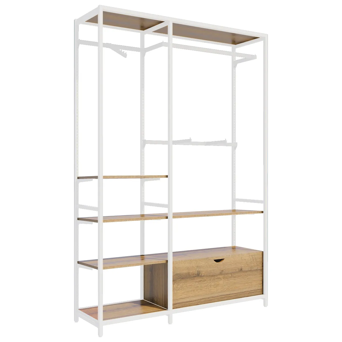 Cadre central Square H 200 cm x P 46,4 cm blanc sablé - Ligne Square 25 blanc-3