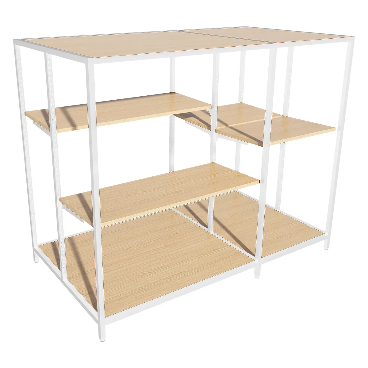 Cadres latéraux (gauche et droit) pour module central Square H 133 cm x P 90 cm blanc sablé - Ligne Square 25 blanc-4