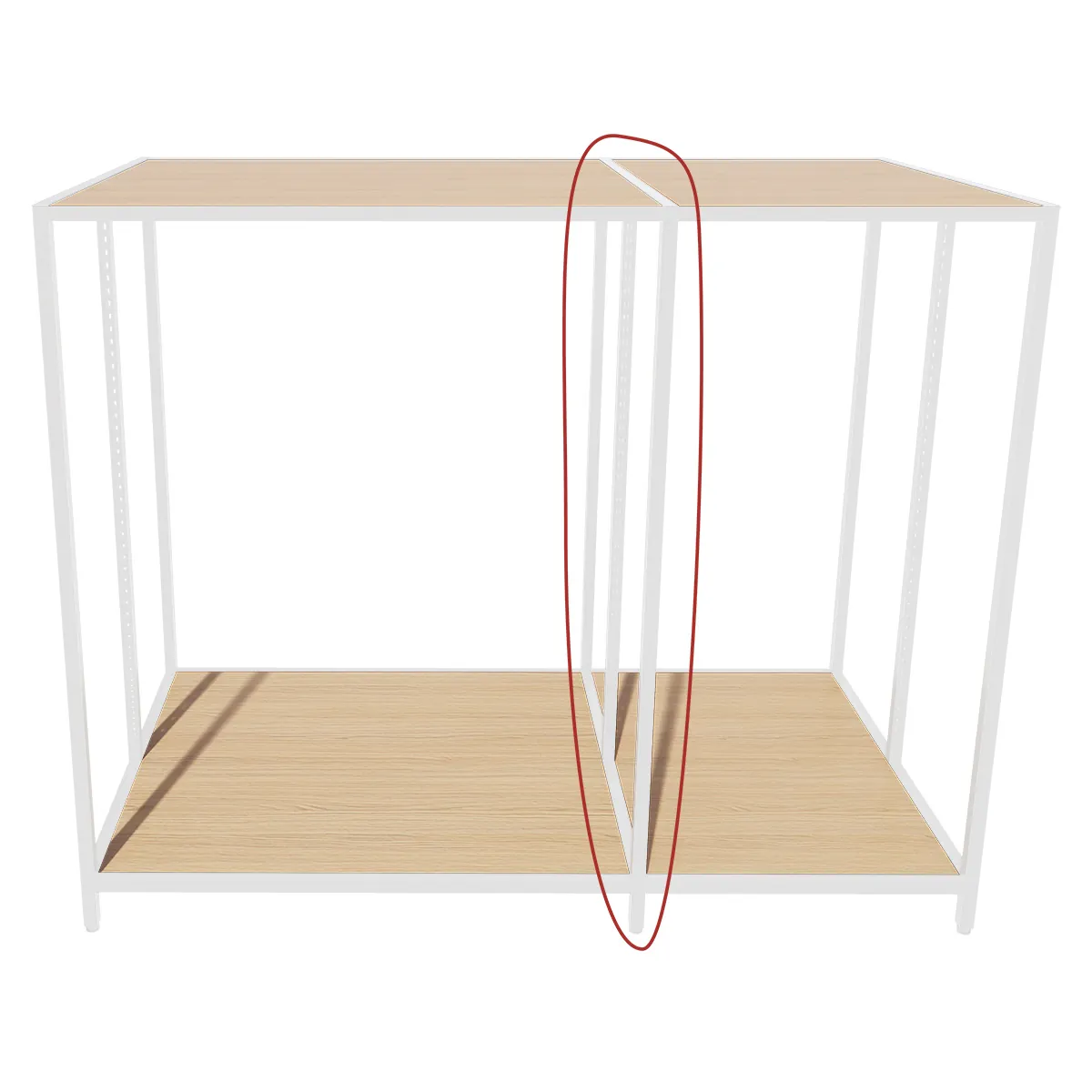 Cadre de milieu pour module central Square H 133 cm x P 90 cm blanc sablé - Ligne Square 25 blanc-3