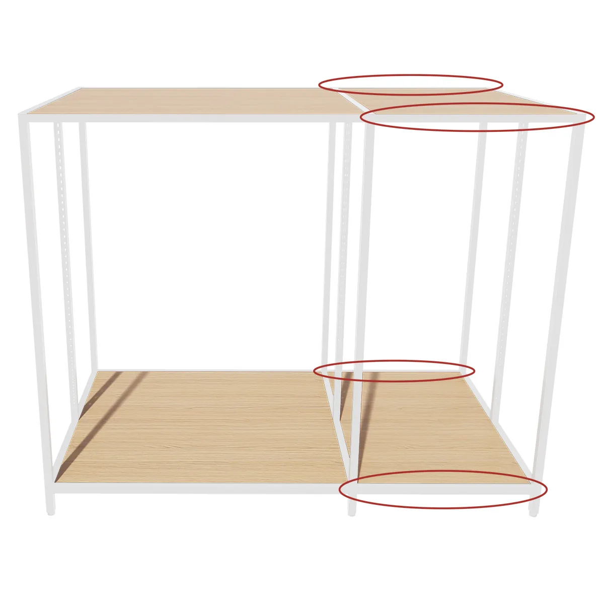 Entretoise pour module central Square L 57,8 cm blanc sablé (Lot de 4) - Ligne Square 25 blanc-2