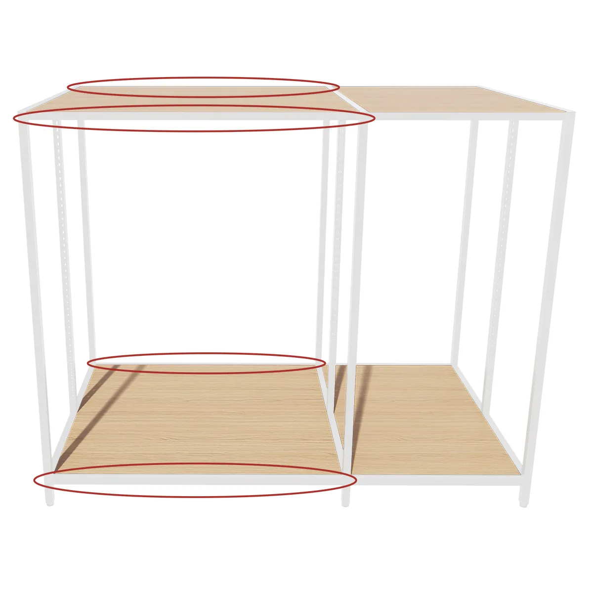 Entretoise pour module central Square L 97,8 cm blanc sablé (Lot de 4) - Ligne Square 25 blanc-2