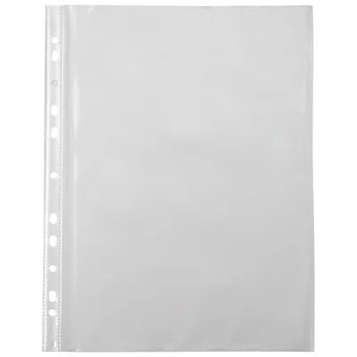 Pochette perforée transparente A4 polypropylène 35 µ Deli - Paquet de 100 - Protèges-documents, Porte-vues