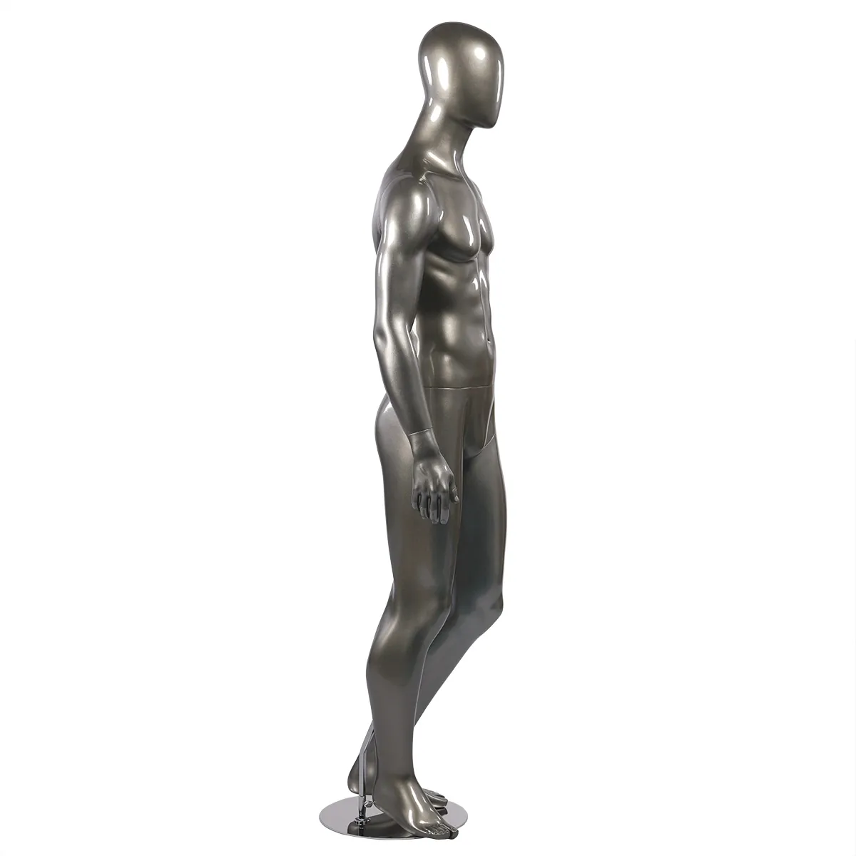 Mannequin homme finition laquée H 184 cm fibre de verre - Gris métal - Mannequins abstraits-1