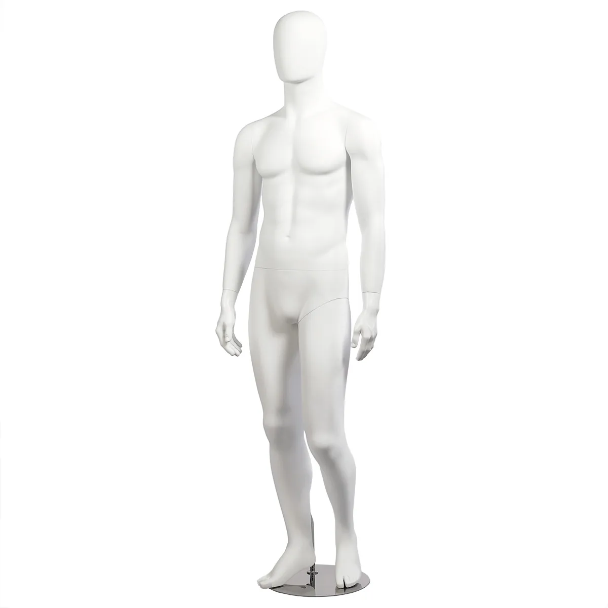 Mannequin homme, finition mate H 184 cm Fibre de verre - Blanc mat - Mannequins abstraits