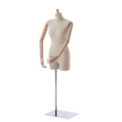 Buste couture femme bras articulés bois H 80 cm - Mannequin couture femme - Bustes couture, torses couture-3