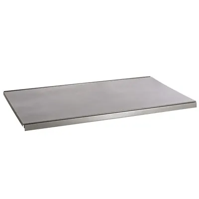Tablette tôle monobloc - Ligne Store gris métallisé pas de 50 mm