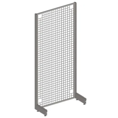 Grille avec cadre renforcé - Ligne Store gris métallisé pas de 50 mm-1