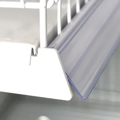 Porte-étiquettes plastique transparent L 98,8 x H 3,9 cm - Paquet de 10 - Ligne Store blanc pas de 25 mm-2