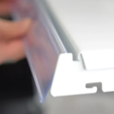Porte-étiquettes plastique transparent L 98,8 x H 3,9 cm - Paquet de 10 - Ligne Store blanc pas de 25 mm-7