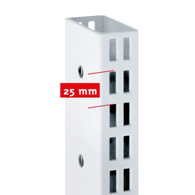 Montant 2 faces double perforation pas de 25 mm - Ligne Store blanc pas de 25 mm-2