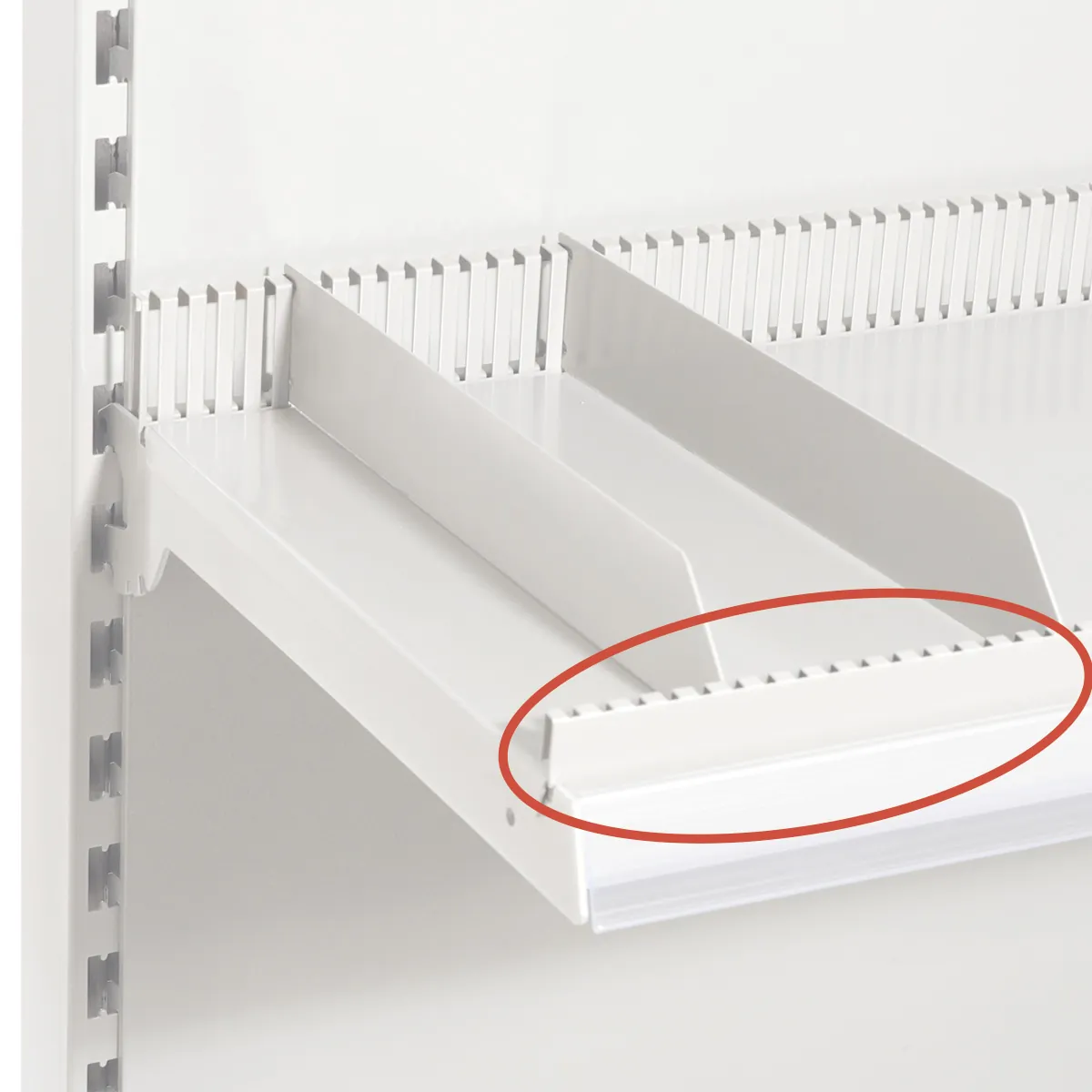 Profil avant pour diviseurs - Ligne Store blanc pas de 25 mm-1
