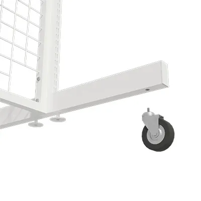 Piètement 2 faces double perforation,pas de 25 mm - Ligne Store blanc pas de 25 mm-2