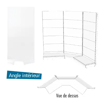 Tablette tôle d'angle intérieur - Ligne Store blanc pas de 25 mm-1
