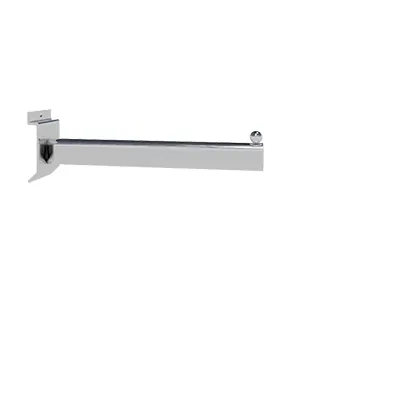 Bras droit pour fond rainuré L 25 cm métal chromé tube ovale 30 x 15 mm - Bras