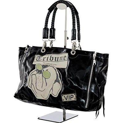 Présentoir réglable porte sac 1 bras H 42 à 70 cm finition inox brossé - Présentoir sac à main - Présentoirs sacs et portefeuilles-1