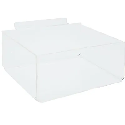 Présentoir plexi pour panneau rainuré 20,5 x 15,5 x 8,5 cm - Boîte plexi - Bac plexi - Bacs pour panneaux rainurés