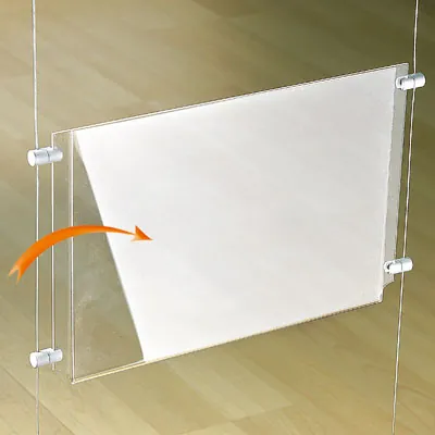 Plexi porte-affiches - Câbles et cimaises