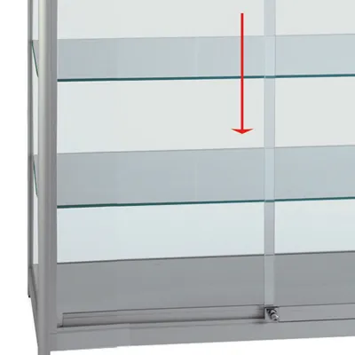 Etagère en verre pour vitrine 86,3 x 45,2 cm - Vitrines alu tablettes réglables