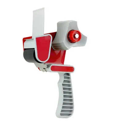 Dévidoir adhésif 50 mm avec frein - Dévidoir scotch emballage - Plastique - Gris / Rouge - Rubans adhésifs et dévidoirs