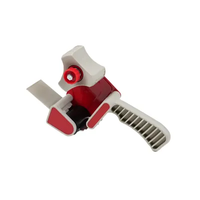 Dévidoir adhésif 50 mm avec frein - Dévidoir scotch emballage - Plastique - Gris / Rouge - Rubans adhésifs et dévidoirs-1