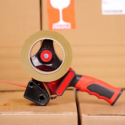 Dévidoir adhésif 50 mm de sécurité avec frein - Dévidoir scotch emballage - Plastique - Noir / Rouge - Rubans adhésifs et dévidoirs-1