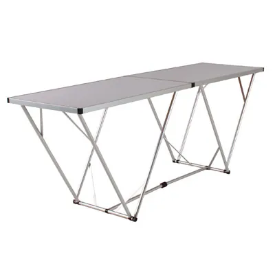 Table pliante marché aluminium 198 x 60 x 80 cm - Table de marché - Table aluminium plateau MDF - Etalages de marché