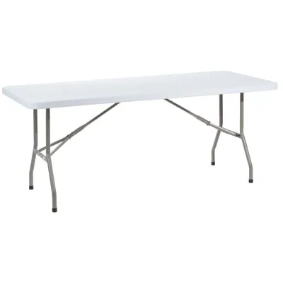 Table pliante portable plastique HDPE blanc 183 x 76 x 74 cm - Table pliable - Table de réception - Tables pliantes, Tables traiteur