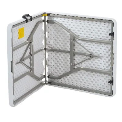 Table pliante portable plastique HDPE blanc 152 x 71 x 74 cm - Table pliable - Table de réception - Tables pliantes, Tables traiteur-2