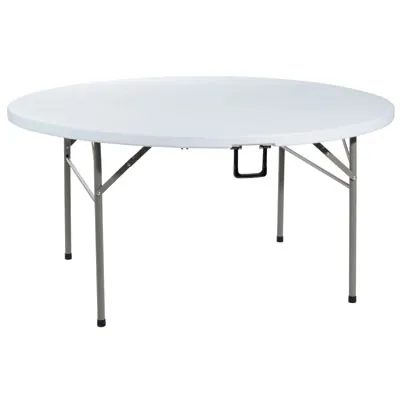 Table ronde pliante blanche HDPE ø 154 x H 74 cm  - Tables pliantes, Tables traiteur