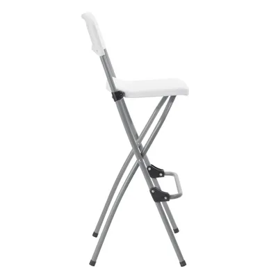 Chaise haute pliante plastique HDPE blanc 51 x 46 x H 100,5 cm - Chaise haute pliable - Tabouret haut pliant - Chaises de terrasse-1