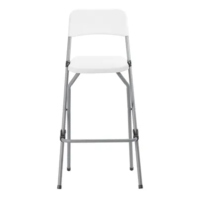 Chaise haute pliante plastique HDPE blanc 51 x 46 x H 100,5 cm - Chaise haute pliable - Tabouret haut pliant - Chaises de terrasse-2