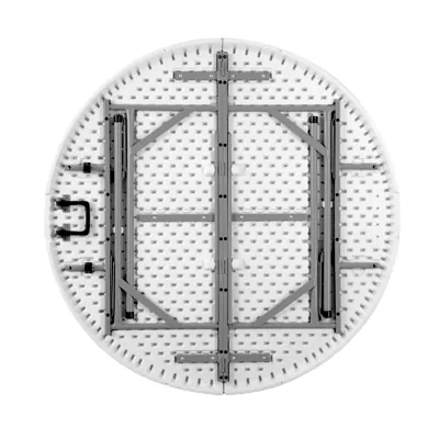 Table ronde pliante portable plastique HDPE blanc ø 122 x H 74 cm - Table pliable ronde - Table de réception ronde - Tables pliantes, Tables traiteur-2