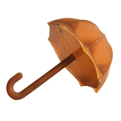 Boîte à bonbons Parapluie en plastique ø 8 x 10,5 cm - Boite dragées - Marron/Chocolat - Lot de 5 - Cornets à dragées