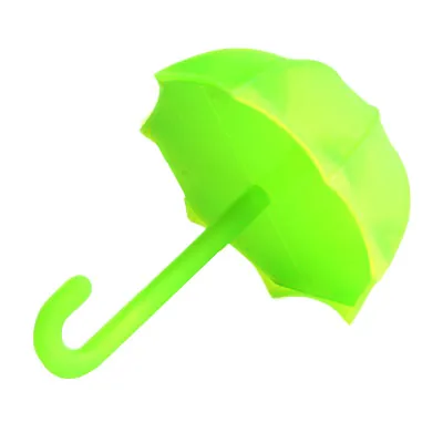 Boite bonbon Mini parapluie transparent vert anis ø 8 x 10,5 cm - Contenant dragées - Paquet de 5 - Contenants dragées