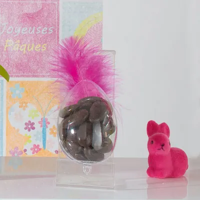 Oeuf de Pâques transparent à garnir H 6 cm - Contenant dragées - Paquet de 10 - Boîtes dragées, Boîtes bonbons-1