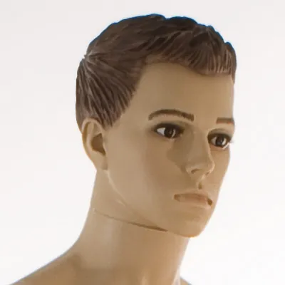 Mannequin homme avec visage réaliste H 184 cm couleur chair - Mannequins cheveux sculptés-1