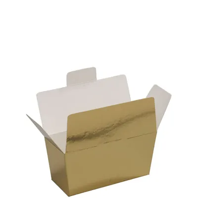 Mini ballotin chocolat carton or intérieur blanc 40g 6,8 x 3,6 x 3,4 cm - Ballotin chocolat vide - Lot de 25 - Ballotins chocolats