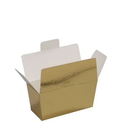 Ballotin chocolat carton or intérieur blanc 125g 9,8 x 4 x 5,4 cm - Ballotin chocolat vide - Lot de 25 - Ballotins chocolats