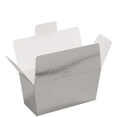 Ballotin chocolat carton argent intérieur blanc 375g 13 x 7 x 6,3 cm - Ballotin chocolat vide - Lot de 25 - Ballotins chocolats