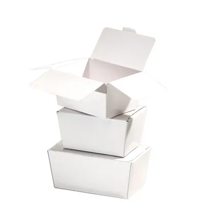 Ballotin chocolat carton blanc intérieur blanc 500g 14,5 x 7,5 x 7 cm - Ballotin chocolat vide - Lot de 25 - Ballotins chocolats-1