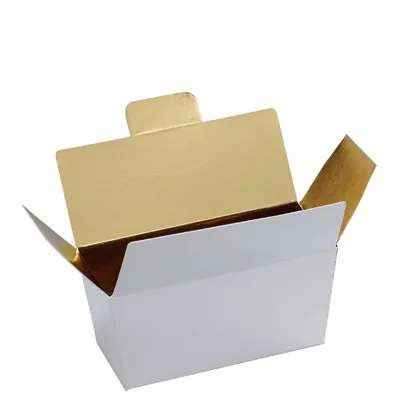 Ballotin chocolat carton blanc intérieur or 375g 13 x 7 x 6,3 cm - Ballotin chocolat vide - Lot de 25 - Ballotins chocolats vides