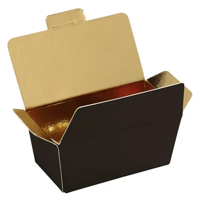 Ballotin chocolat carton moka intérieur or 250g 11 x 6 x 5,8 cm - Ballotin chocolat vide - Lot de 25 - Ballotins chocolats