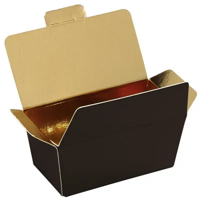 Ballotin chocolat carton moka intérieur or 375g 13 x 7 x 6,3 cm - Ballotin chocolat vide - Lot de 25 - Ballotins chocolats