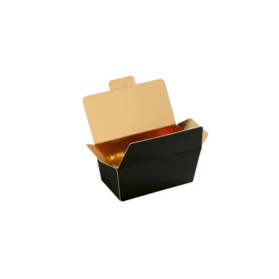 Mini ballotin chocolat carton noir intérieur or 40g 6,8 x 3,6 x 3,4 cm - Ballotin chocolat vide - Lot de 25 - Ballotins chocolats vides