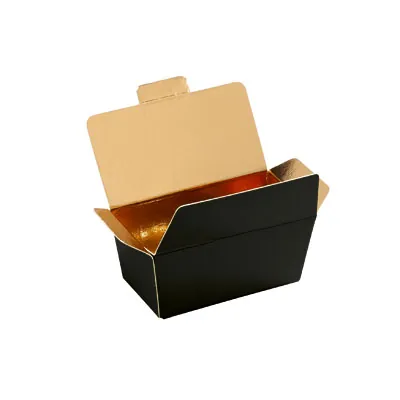 Ballotin chocolat carton noir intérieur or 125g 9,8 x 4 x 5,4 cm - Ballotin chocolat vide - Lot de 25 - Ballotins chocolats vides