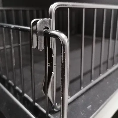 Séparateur grille pour tablette métallique 30 x 9,5 cm - Séparateur rayonnage - Diviseur grille - Noir - Ligne Store noir pas de 25 mm-2